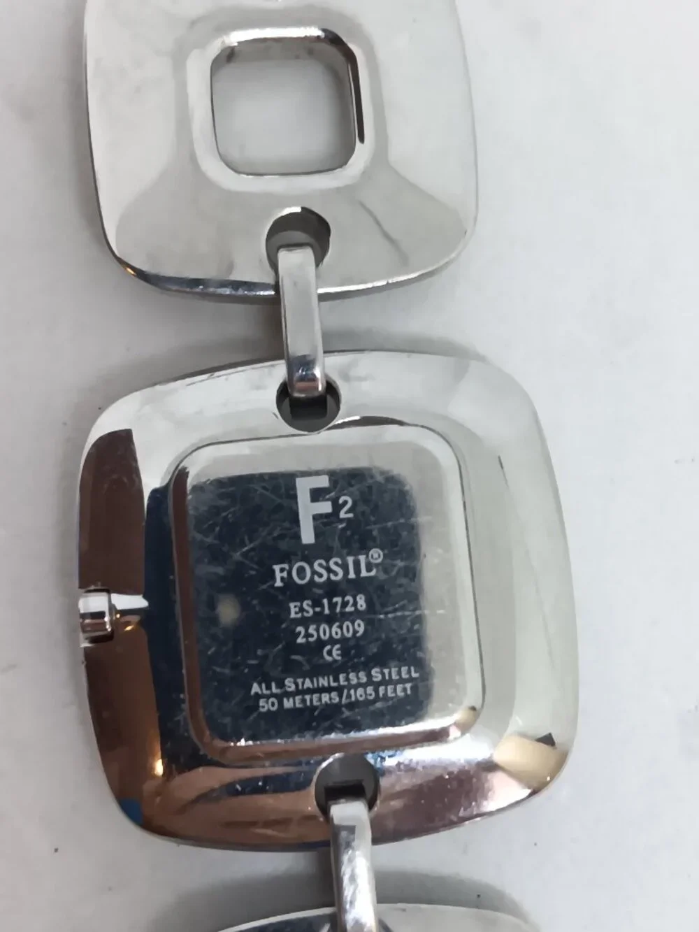 Fossil ES-1728 Women's 31mm Square S/Steel Acetate Inlay MOP Dial Quartz Watch